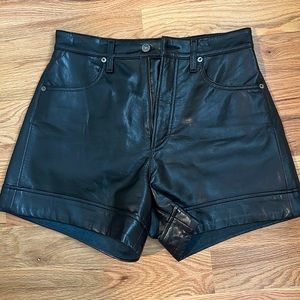 Agolde leather shorts